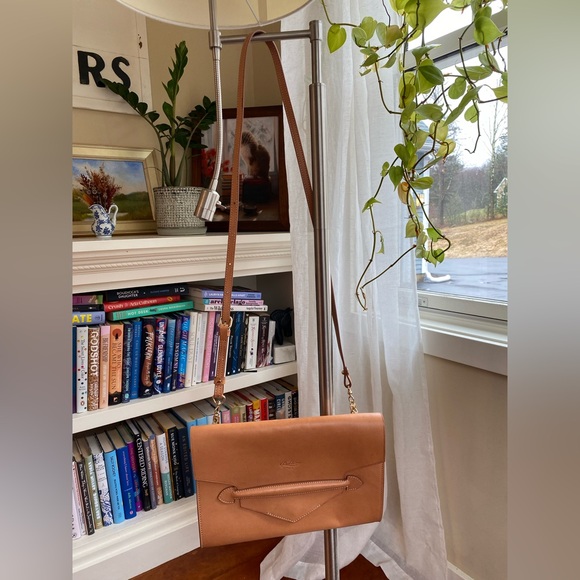 Tan Italian Leather Clutch/Crossbody - Picture 3 of 6